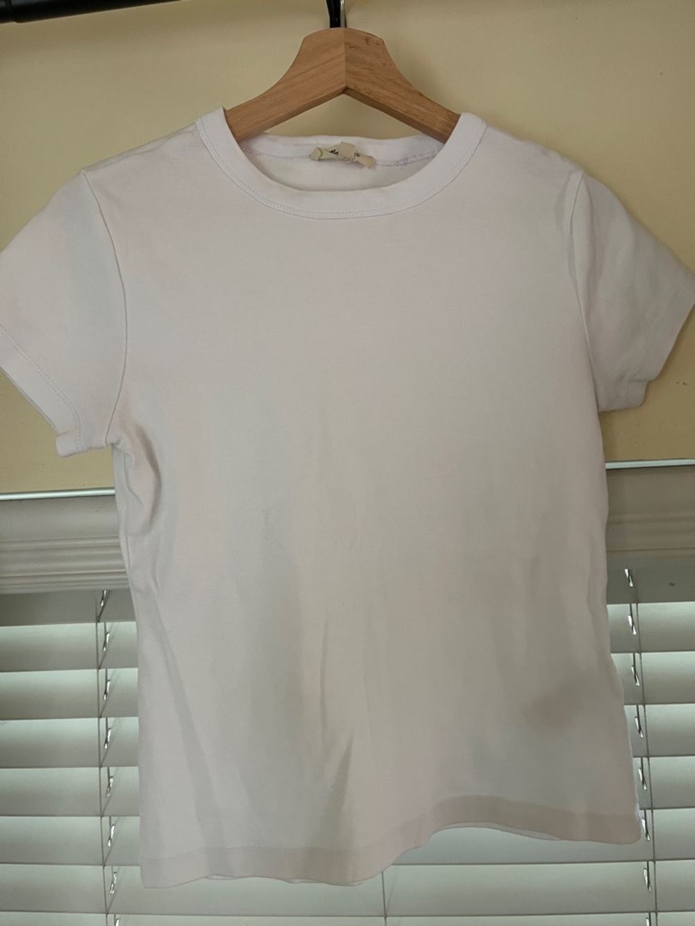 Madewell White Ribbed Crewneck Short Sleeve Top